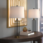 Letchworth 28.57" Metal Table Lamp Set Vintage Modern Style - Image 2