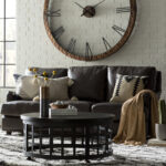 Oberon 60" Oversized Wall Clock Rustic Modern Look - Image 3