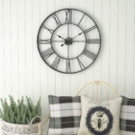 Round Metal Farmhouse Wall Clock Solange Design
